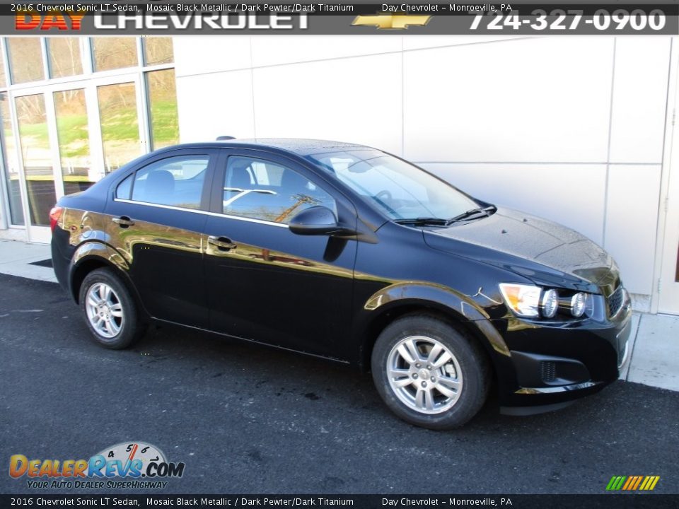 2016 Chevrolet Sonic LT Sedan Mosaic Black Metallic / Dark Pewter/Dark Titanium Photo #1