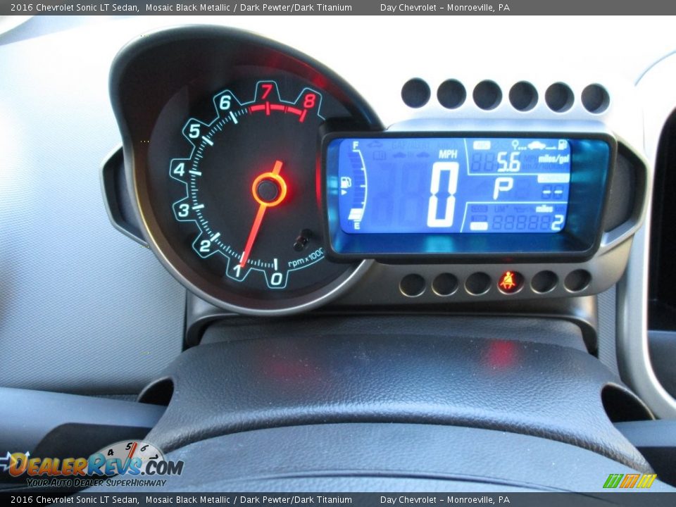 2016 Chevrolet Sonic LT Sedan Mosaic Black Metallic / Dark Pewter/Dark Titanium Photo #20