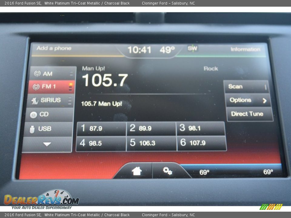 2016 Ford Fusion SE White Platinum Tri-Coat Metallic / Charcoal Black Photo #13