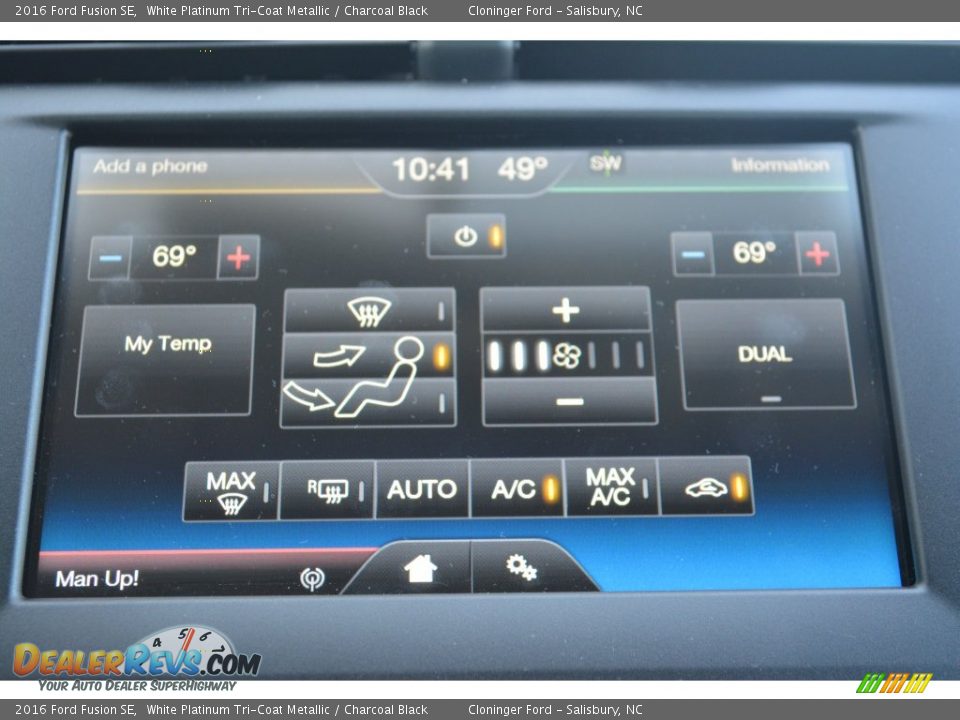 2016 Ford Fusion SE White Platinum Tri-Coat Metallic / Charcoal Black Photo #14