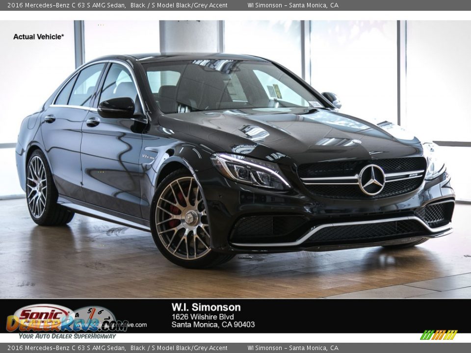 2016 Mercedes-Benz C 63 S AMG Sedan Black / S Model Black/Grey Accent Photo #1