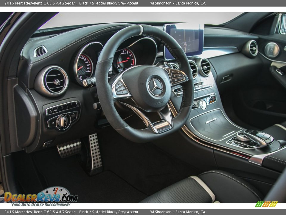 S Model Black/Grey Accent Interior - 2016 Mercedes-Benz C 63 S AMG Sedan Photo #6