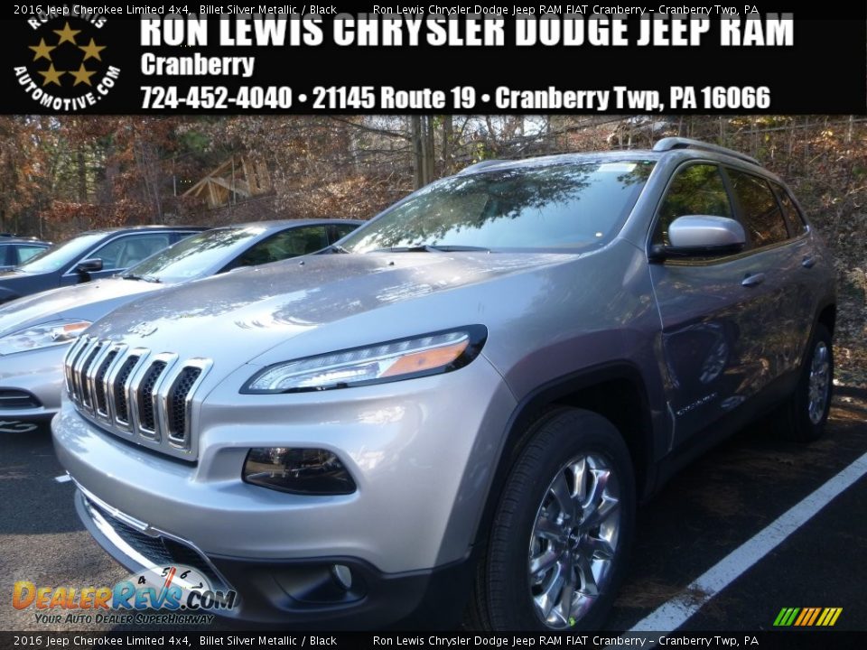 2016 Jeep Cherokee Limited 4x4 Billet Silver Metallic / Black Photo #1