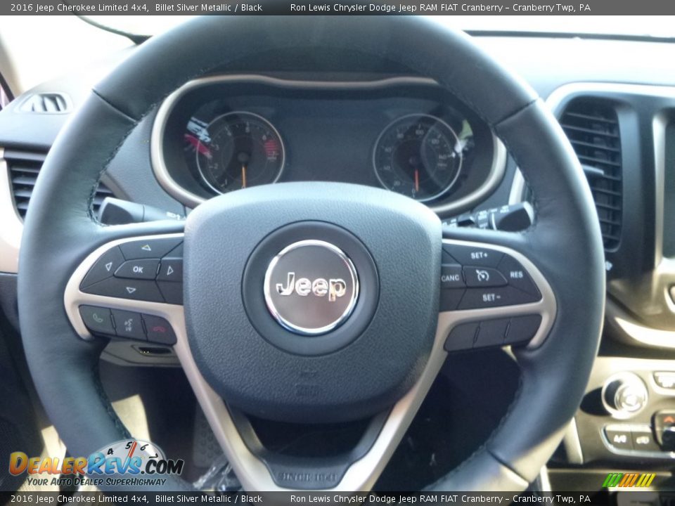 2016 Jeep Cherokee Limited 4x4 Billet Silver Metallic / Black Photo #15