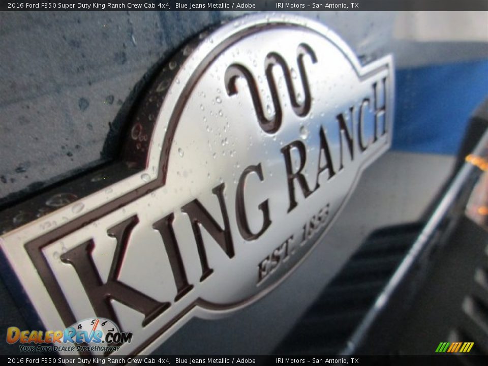 2016 Ford F350 Super Duty King Ranch Crew Cab 4x4 Blue Jeans Metallic / Adobe Photo #9