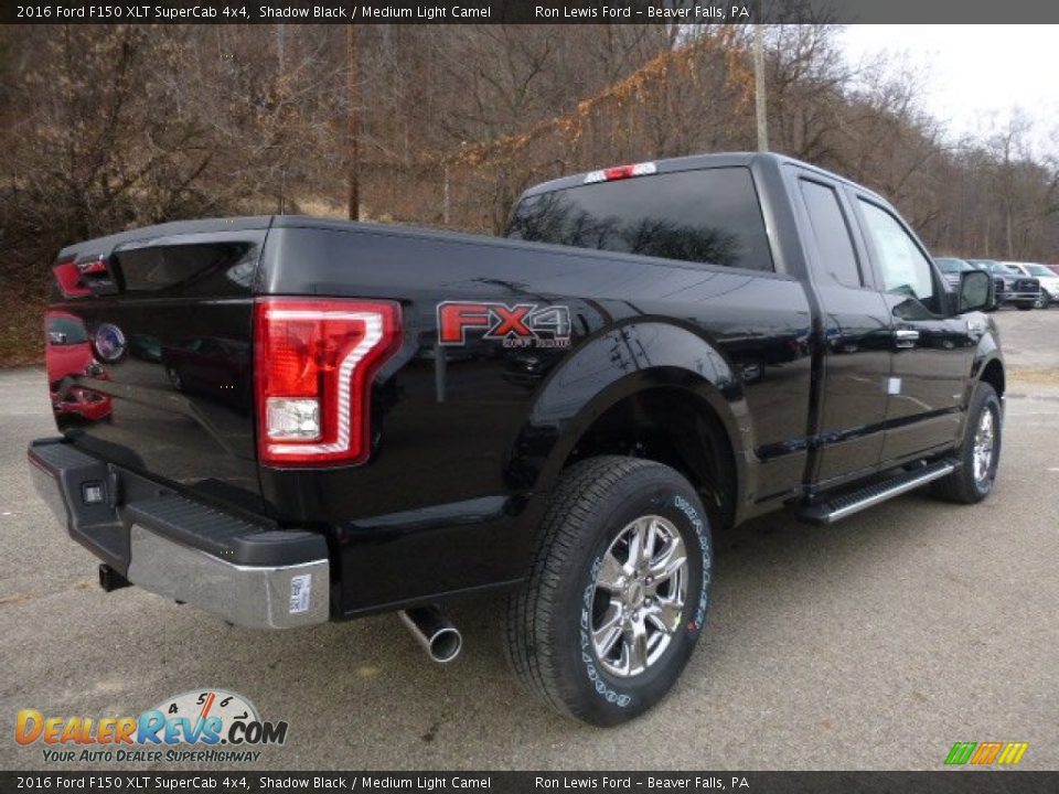 2016 Ford F150 XLT SuperCab 4x4 Shadow Black / Medium Light Camel Photo #2