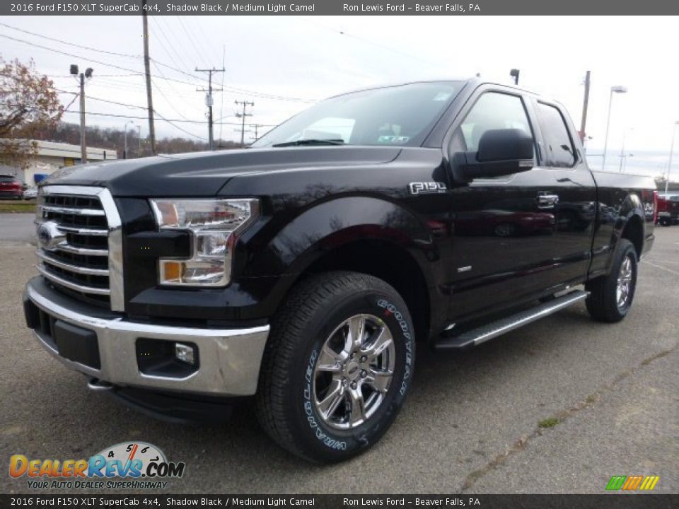 2016 Ford F150 XLT SuperCab 4x4 Shadow Black / Medium Light Camel Photo #6