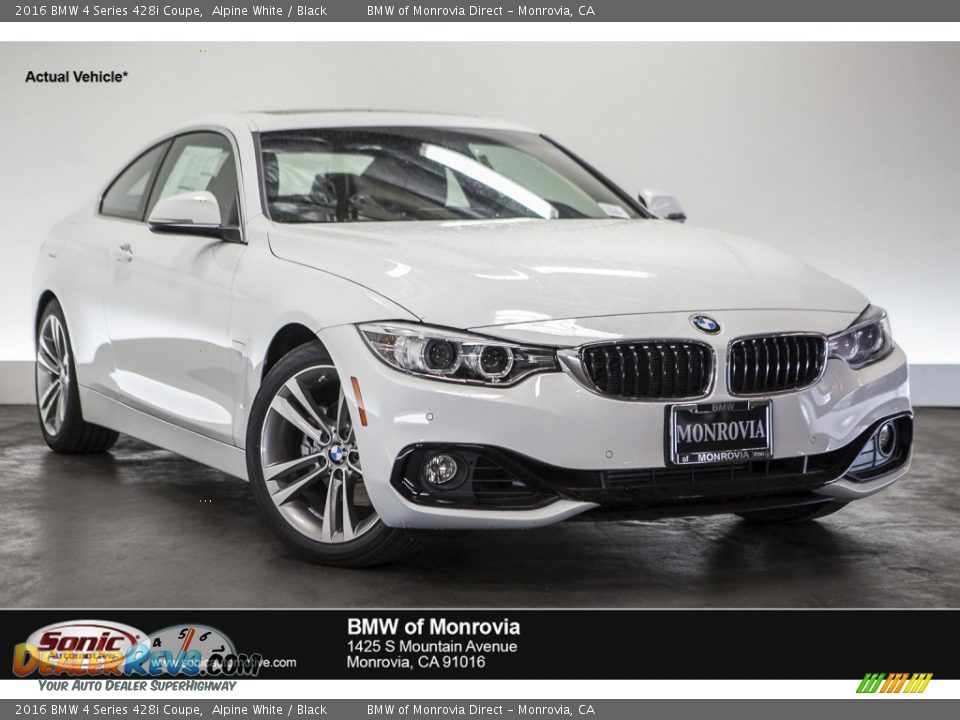 2016 BMW 4 Series 428i Coupe Alpine White / Black Photo #1