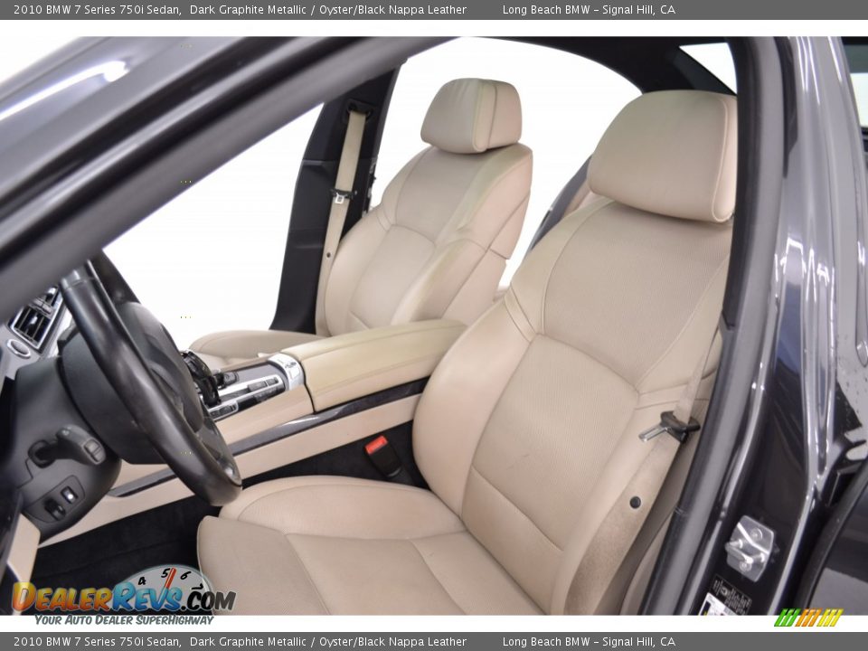 2010 BMW 7 Series 750i Sedan Dark Graphite Metallic / Oyster/Black Nappa Leather Photo #14