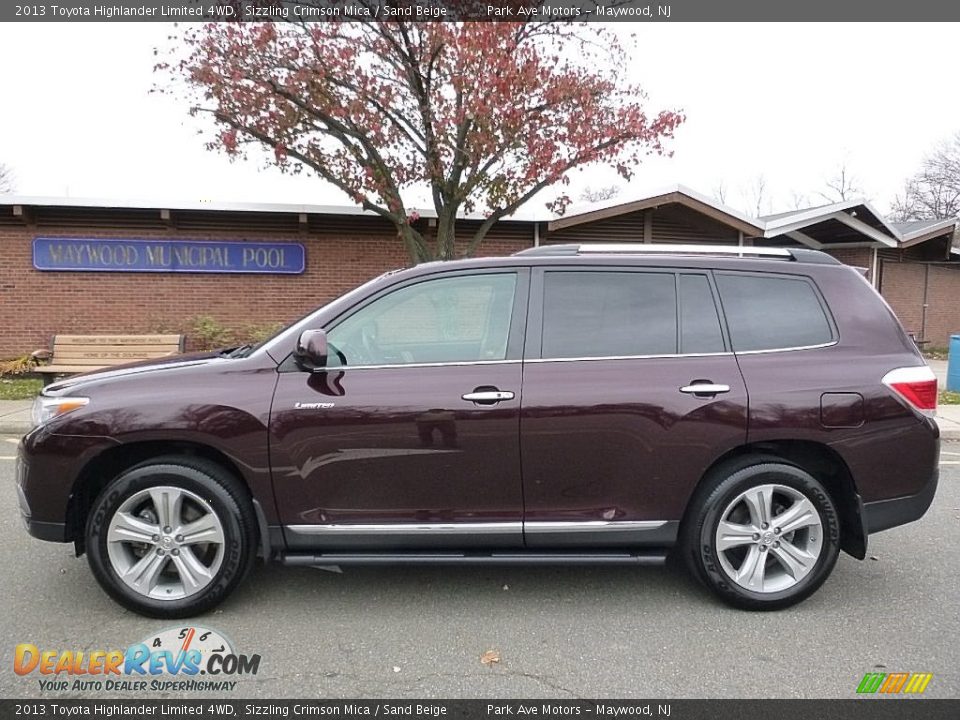 2013 Toyota Highlander Limited 4WD Sizzling Crimson Mica / Sand Beige Photo #2