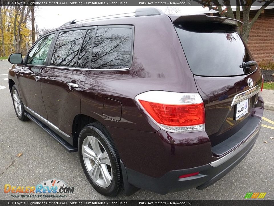 2013 Toyota Highlander Limited 4WD Sizzling Crimson Mica / Sand Beige Photo #3