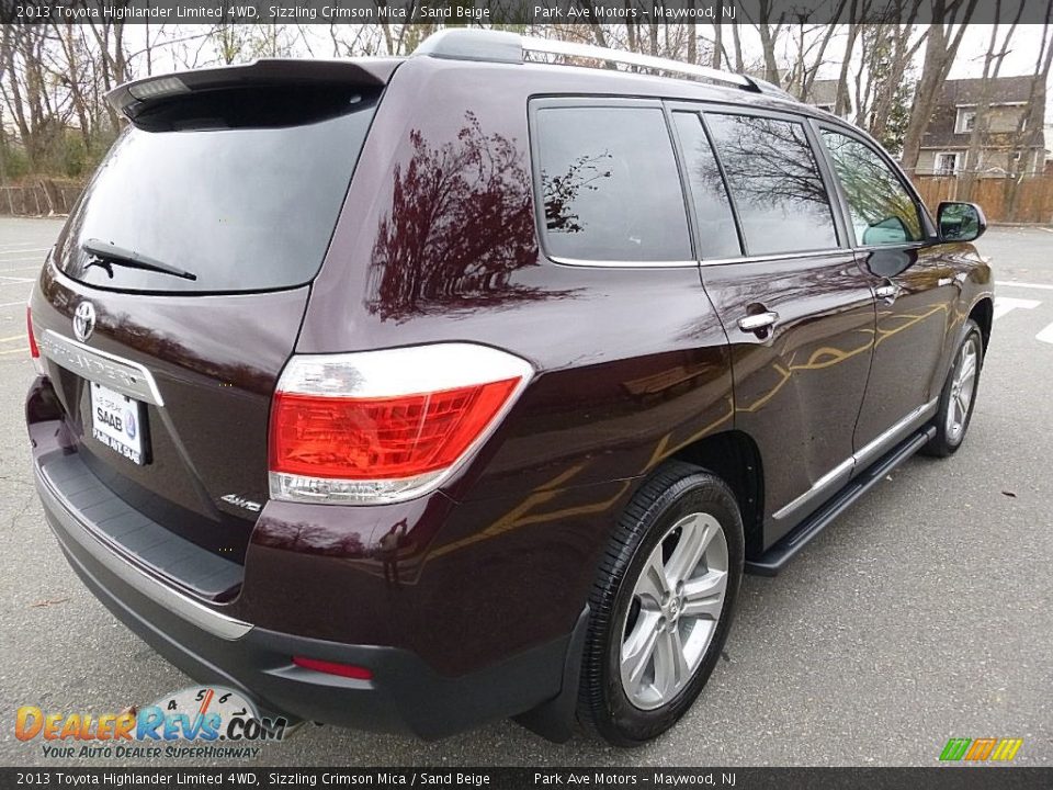 2013 Toyota Highlander Limited 4WD Sizzling Crimson Mica / Sand Beige Photo #5