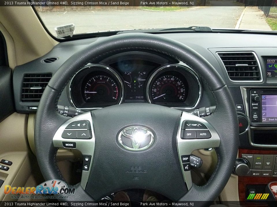 2013 Toyota Highlander Limited 4WD Sizzling Crimson Mica / Sand Beige Photo #29
