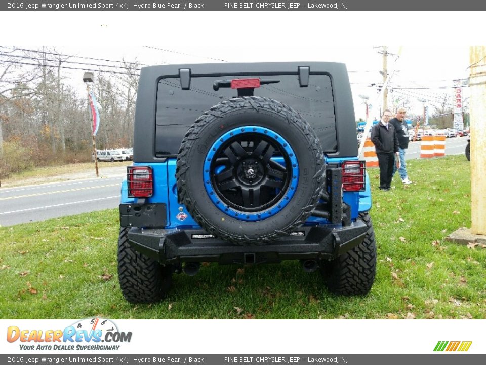2016 Jeep Wrangler Unlimited Sport 4x4 Hydro Blue Pearl / Black Photo #8