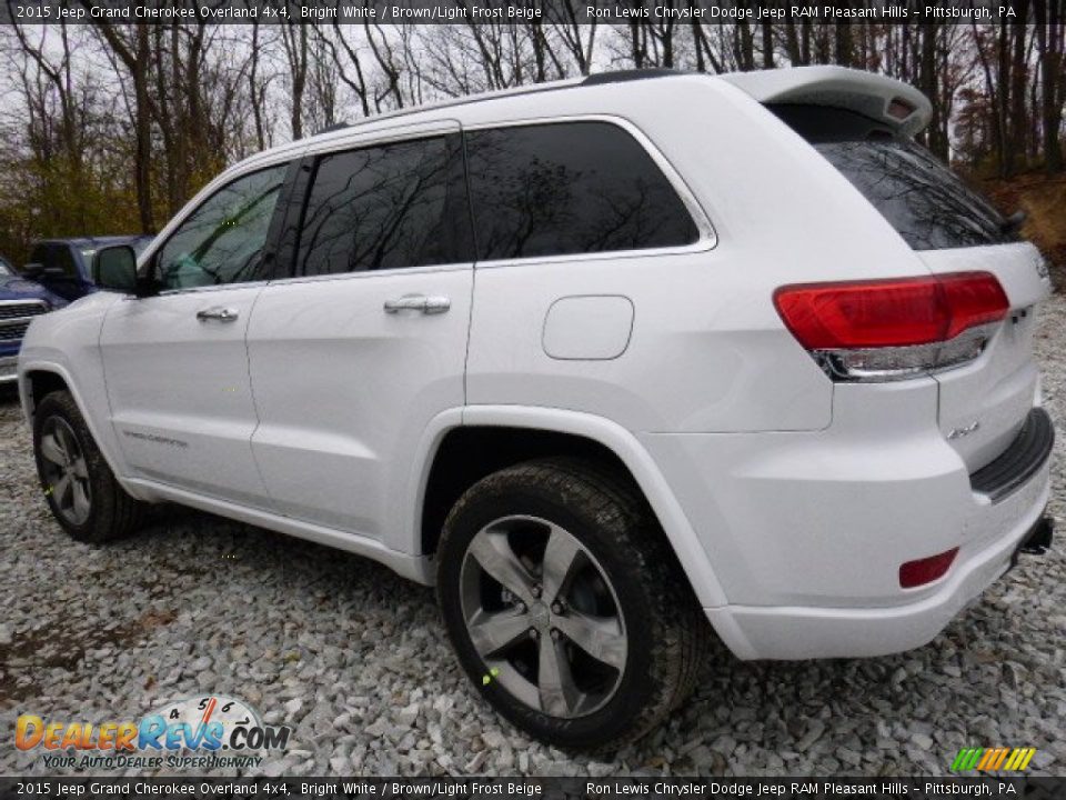 2015 Jeep Grand Cherokee Overland 4x4 Bright White / Brown/Light Frost Beige Photo #2