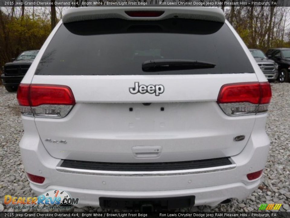 2015 Jeep Grand Cherokee Overland 4x4 Bright White / Brown/Light Frost Beige Photo #3