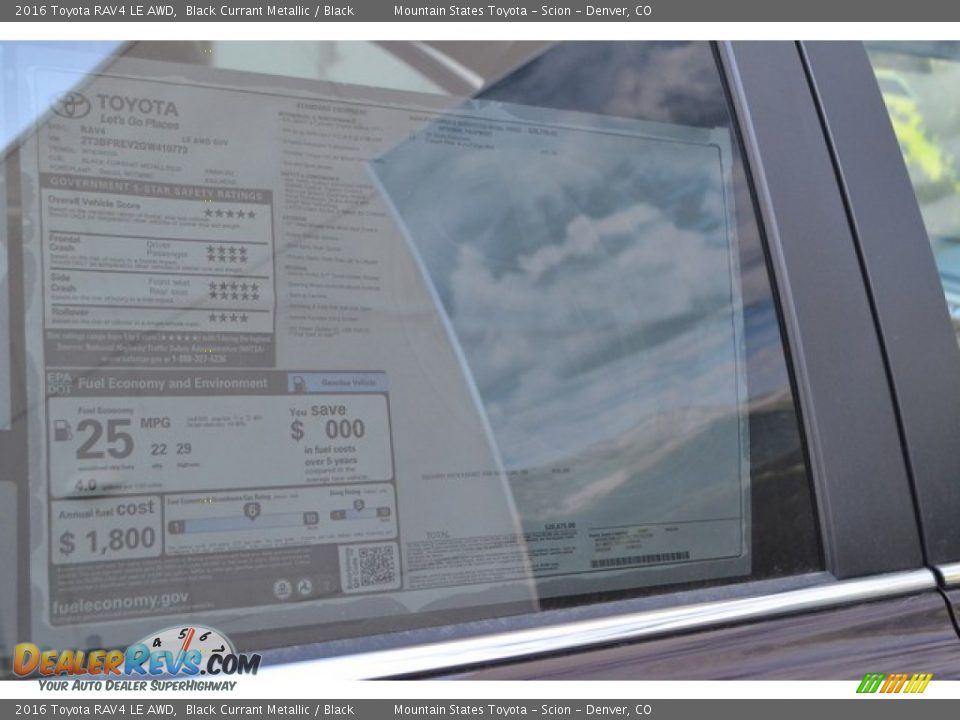 2016 Toyota RAV4 LE AWD Black Currant Metallic / Black Photo #10