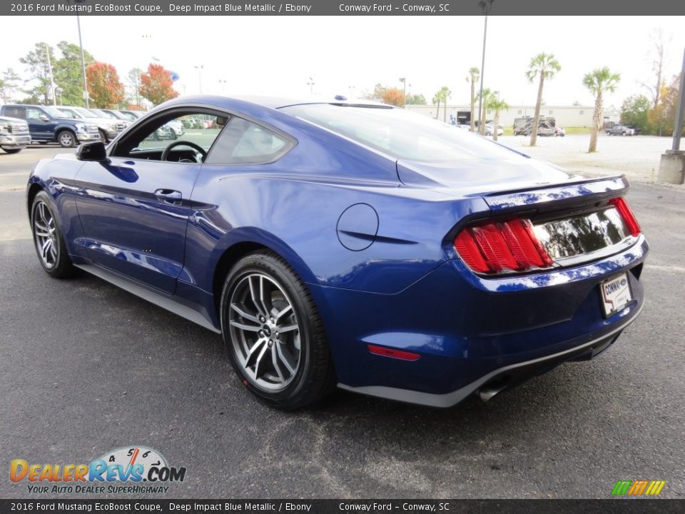 2016 Ford Mustang EcoBoost Coupe Deep Impact Blue Metallic / Ebony Photo #5