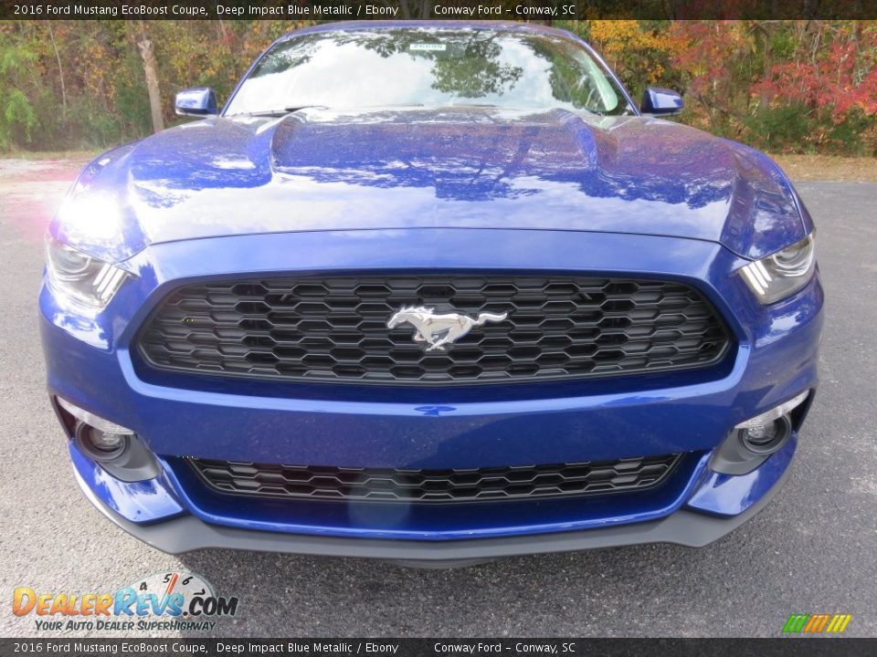 2016 Ford Mustang EcoBoost Coupe Deep Impact Blue Metallic / Ebony Photo #8