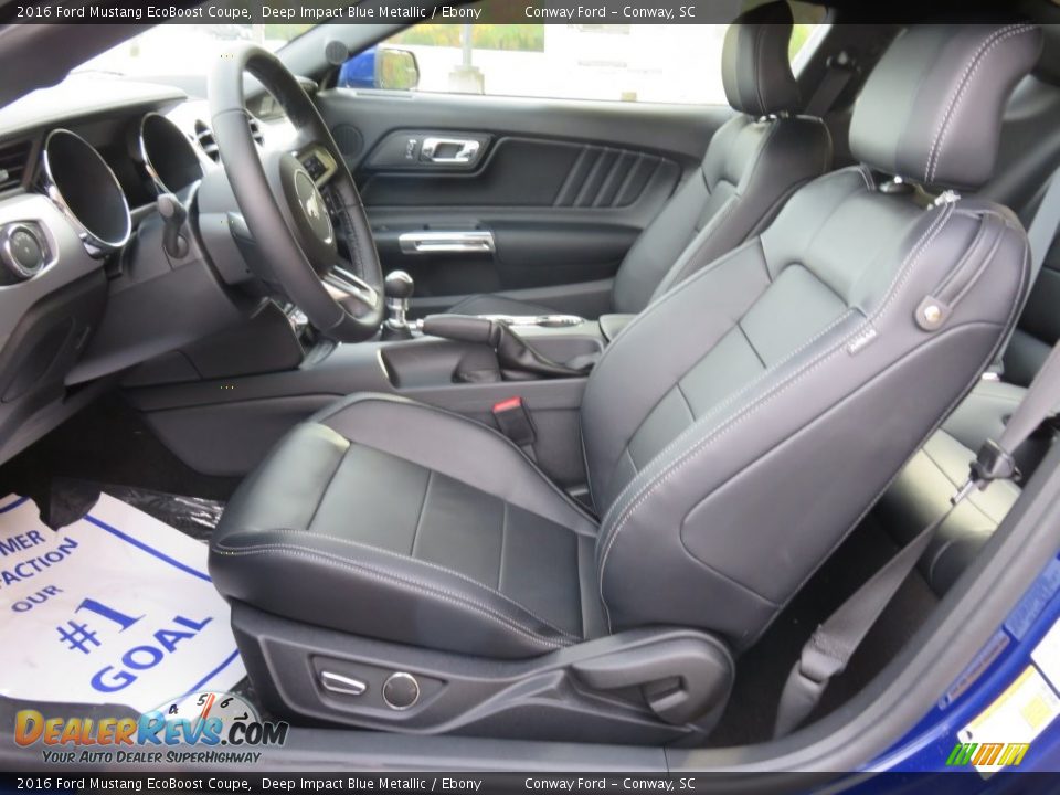 Ebony Interior - 2016 Ford Mustang EcoBoost Coupe Photo #11