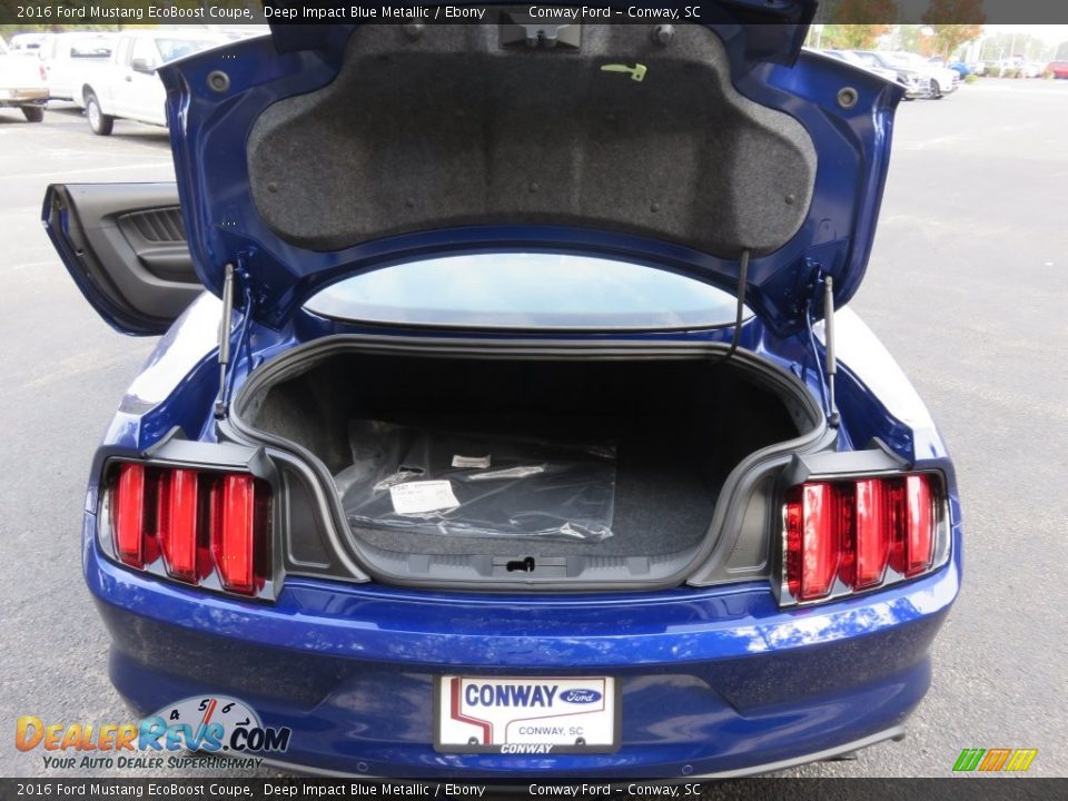 2016 Ford Mustang EcoBoost Coupe Deep Impact Blue Metallic / Ebony Photo #15