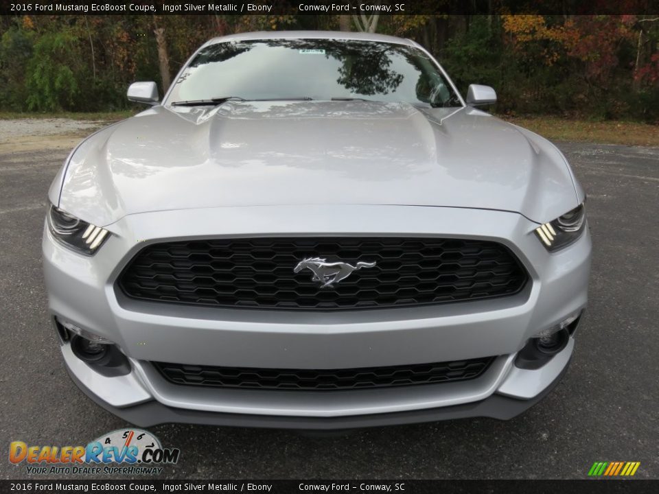 2016 Ford Mustang EcoBoost Coupe Ingot Silver Metallic / Ebony Photo #8
