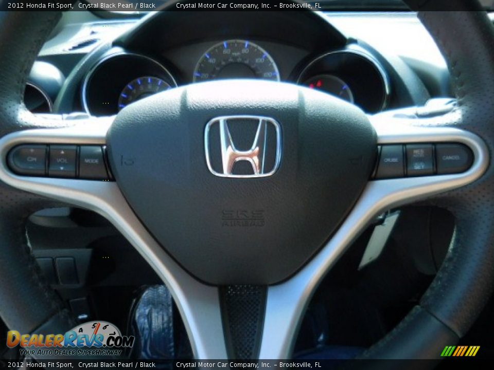 2012 Honda Fit Sport Crystal Black Pearl / Black Photo #22