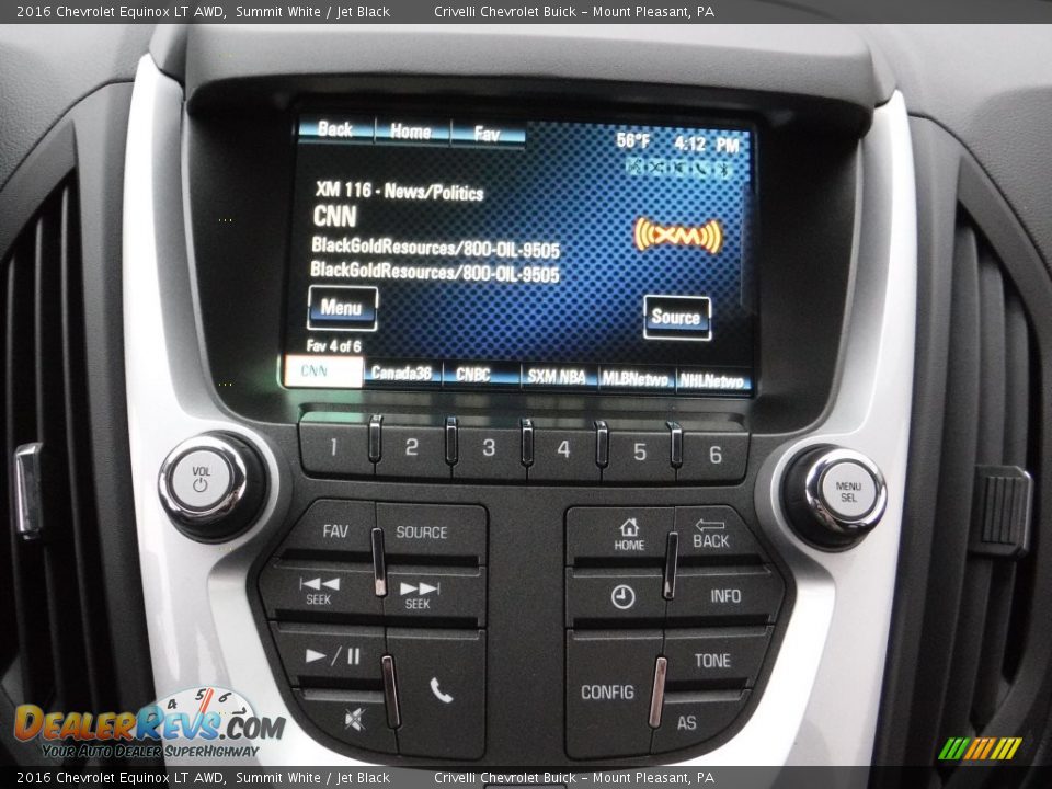 2016 Chevrolet Equinox LT AWD Summit White / Jet Black Photo #12