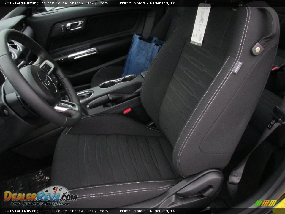 Front Seat of 2016 Ford Mustang EcoBoost Coupe Photo #19