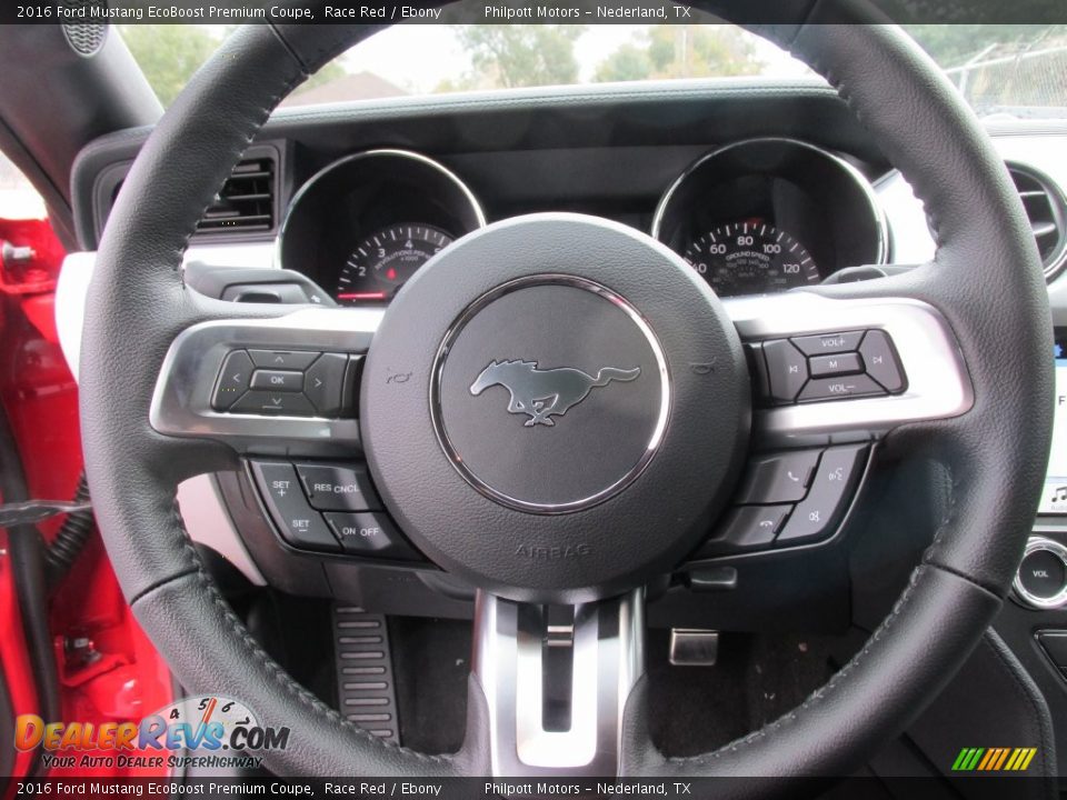 2016 Ford Mustang EcoBoost Premium Coupe Steering Wheel Photo #27