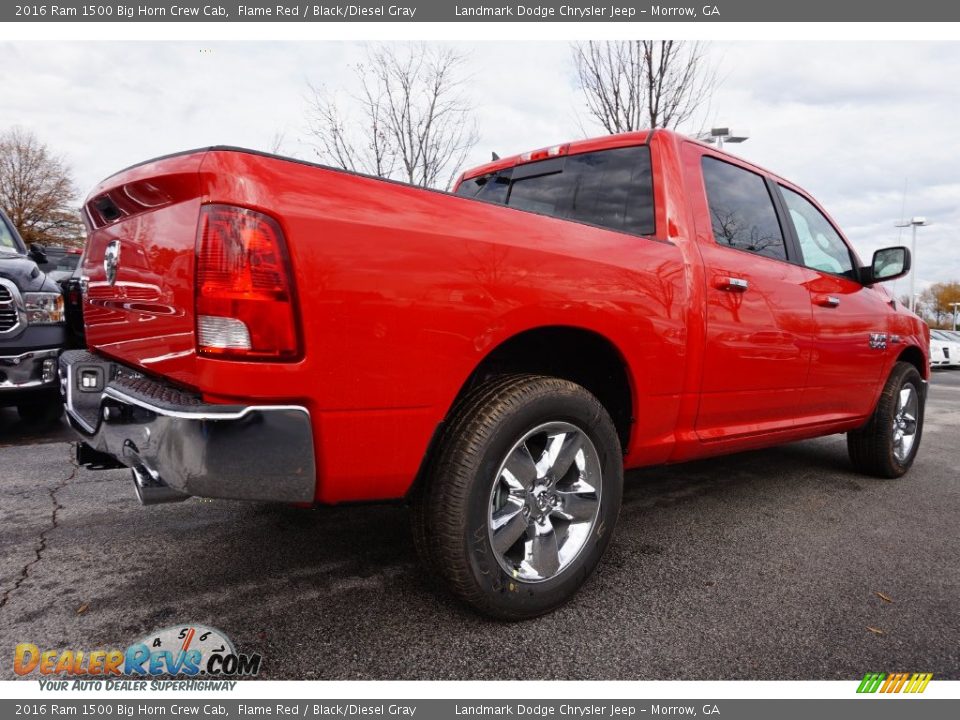 2016 Ram 1500 Big Horn Crew Cab Flame Red / Black/Diesel Gray Photo #3