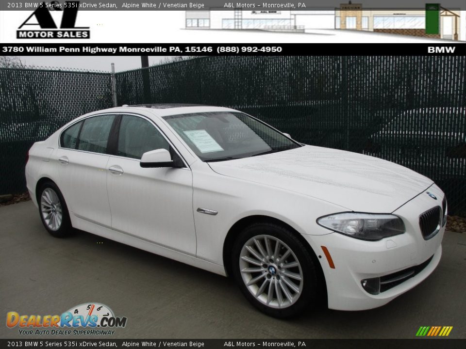 2013 BMW 5 Series 535i xDrive Sedan Alpine White / Venetian Beige Photo #1