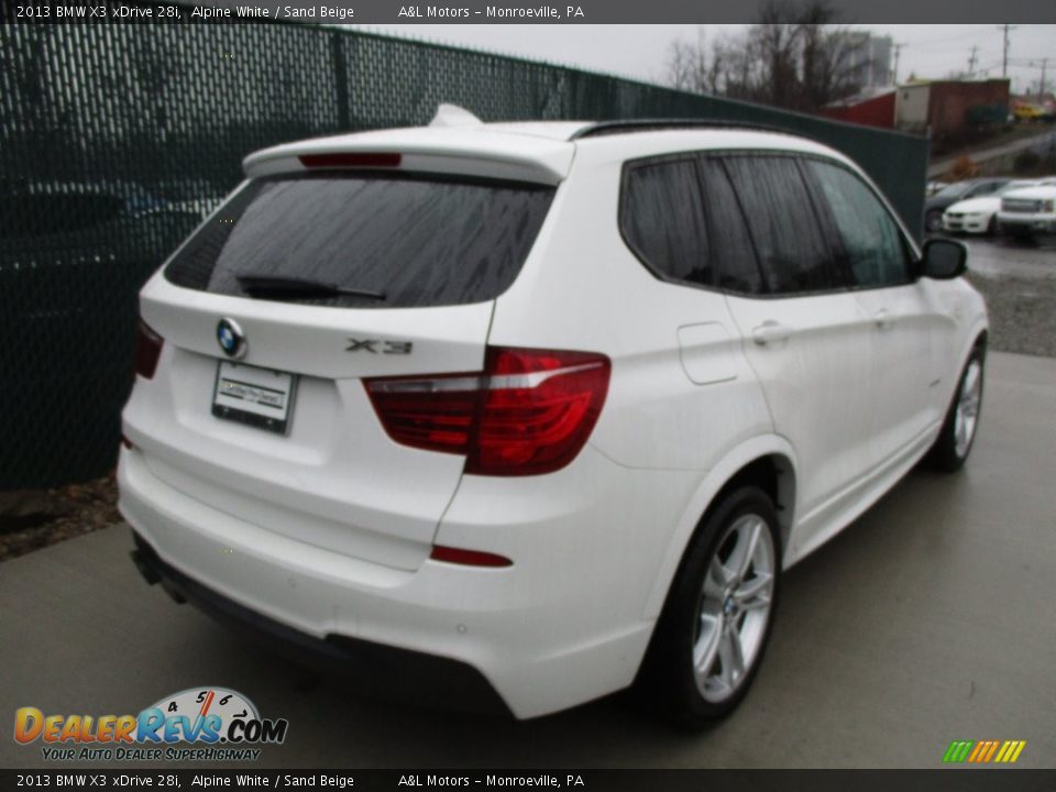 2013 BMW X3 xDrive 28i Alpine White / Sand Beige Photo #4