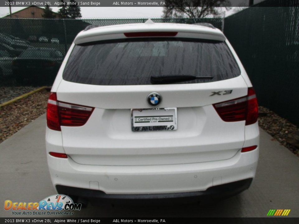 2013 BMW X3 xDrive 28i Alpine White / Sand Beige Photo #9