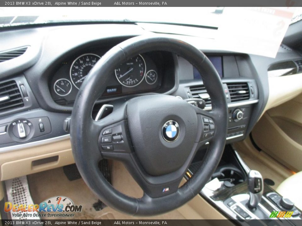 2013 BMW X3 xDrive 28i Alpine White / Sand Beige Photo #15