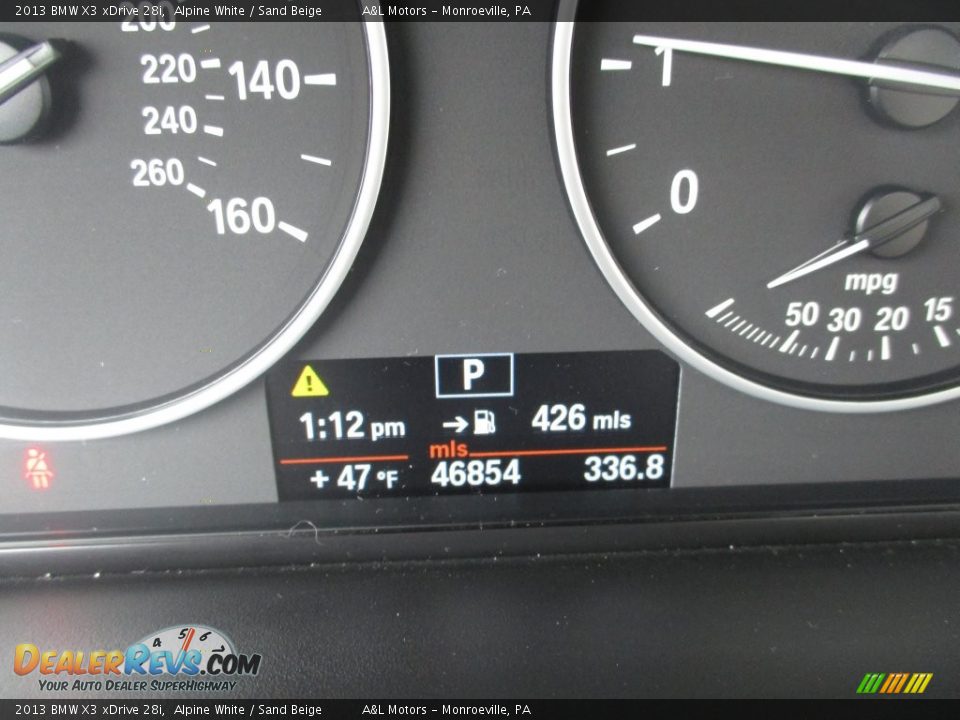 2013 BMW X3 xDrive 28i Alpine White / Sand Beige Photo #20