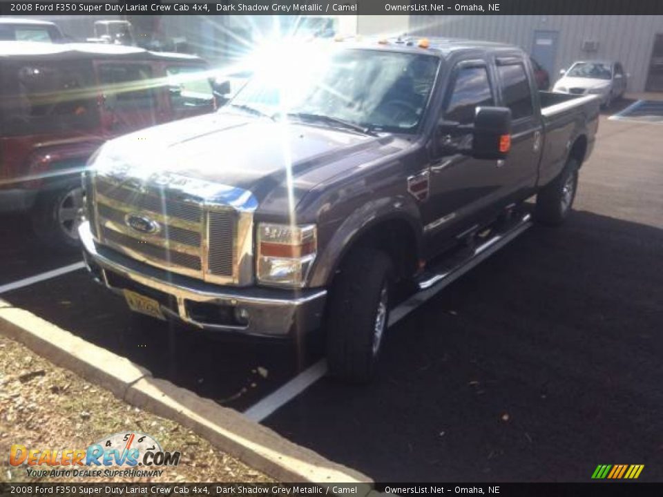 2008 Ford F350 Super Duty Lariat Crew Cab 4x4 Dark Shadow Grey Metallic / Camel Photo #1