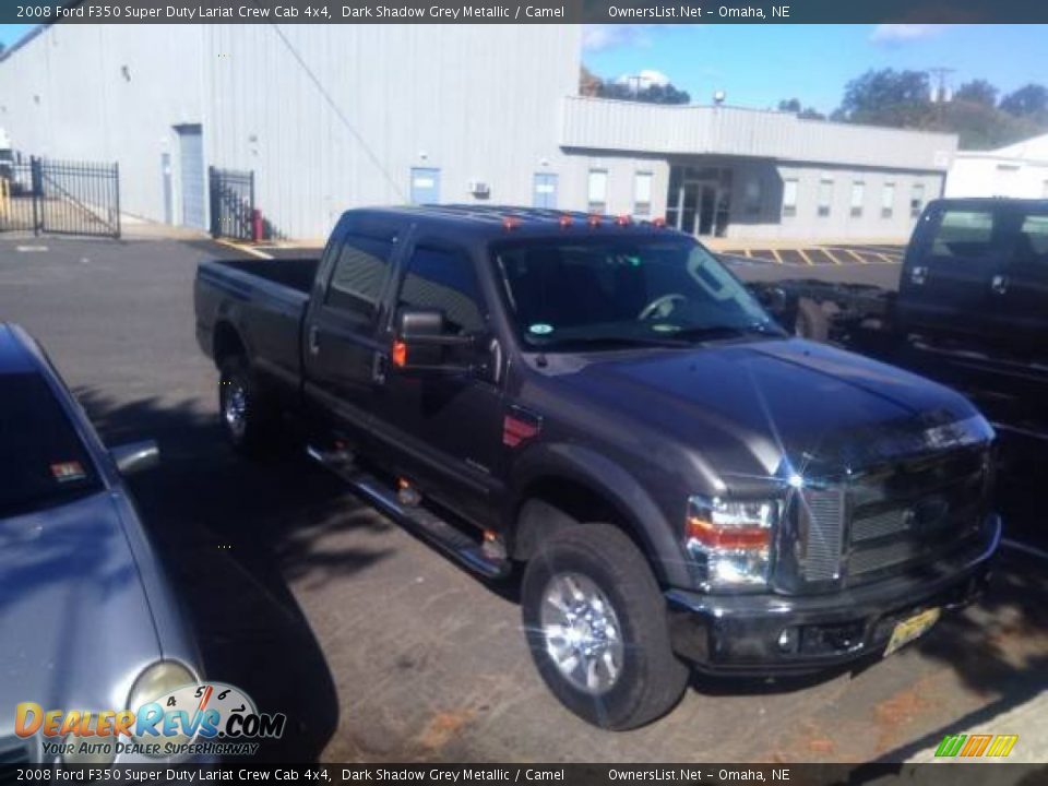 2008 Ford F350 Super Duty Lariat Crew Cab 4x4 Dark Shadow Grey Metallic / Camel Photo #2