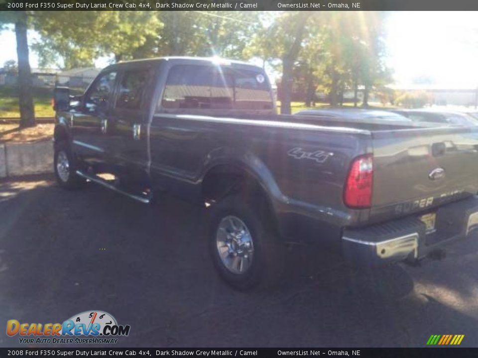 2008 Ford F350 Super Duty Lariat Crew Cab 4x4 Dark Shadow Grey Metallic / Camel Photo #5