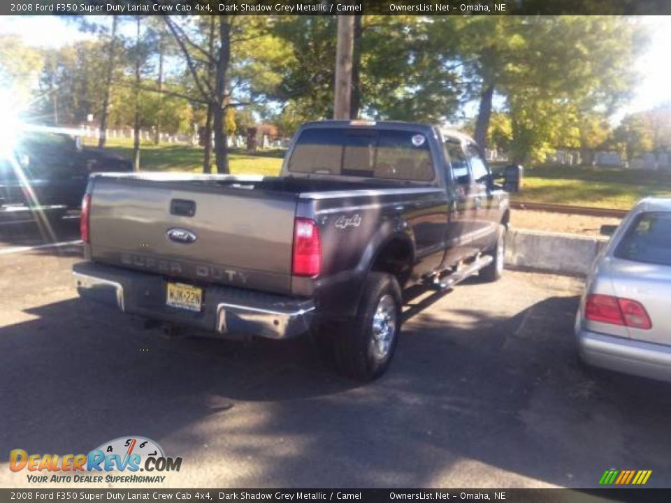 2008 Ford F350 Super Duty Lariat Crew Cab 4x4 Dark Shadow Grey Metallic / Camel Photo #6