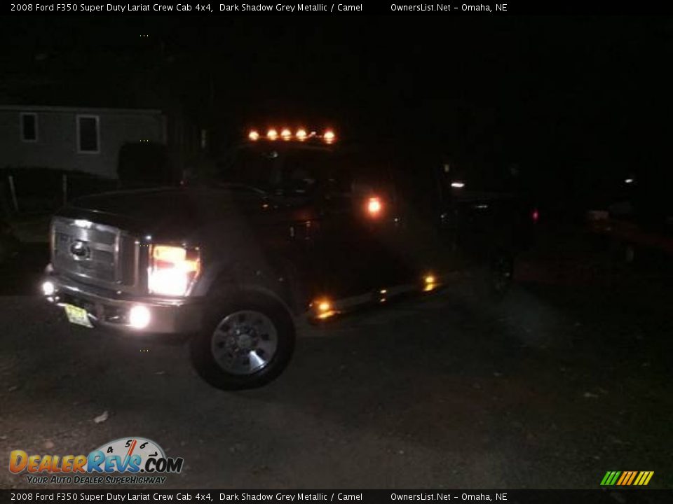 2008 Ford F350 Super Duty Lariat Crew Cab 4x4 Dark Shadow Grey Metallic / Camel Photo #7