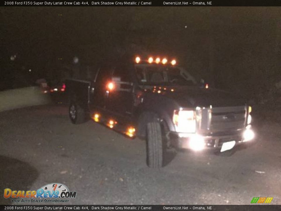 2008 Ford F350 Super Duty Lariat Crew Cab 4x4 Dark Shadow Grey Metallic / Camel Photo #8