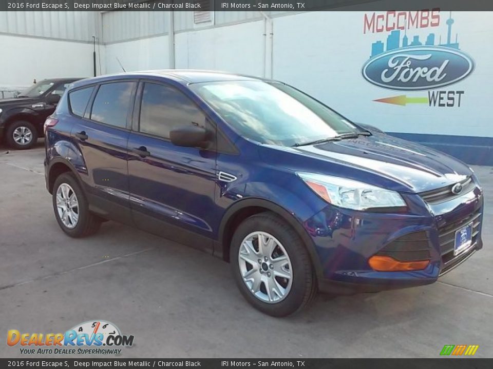 2016 Ford Escape S Deep Impact Blue Metallic / Charcoal Black Photo #1