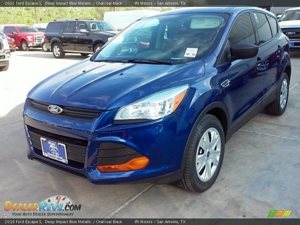 2016 Ford Escape S Deep Impact Blue Metallic / Charcoal Black Photo #8