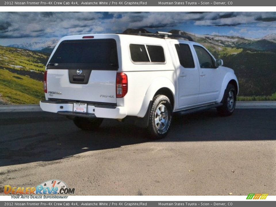 2012 Nissan Frontier Pro-4X Crew Cab 4x4 Avalanche White / Pro 4X Graphite/Red Photo #3