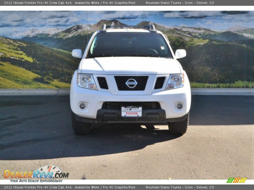 2012 Nissan Frontier Pro-4X Crew Cab 4x4 Avalanche White / Pro 4X Graphite/Red Photo #4