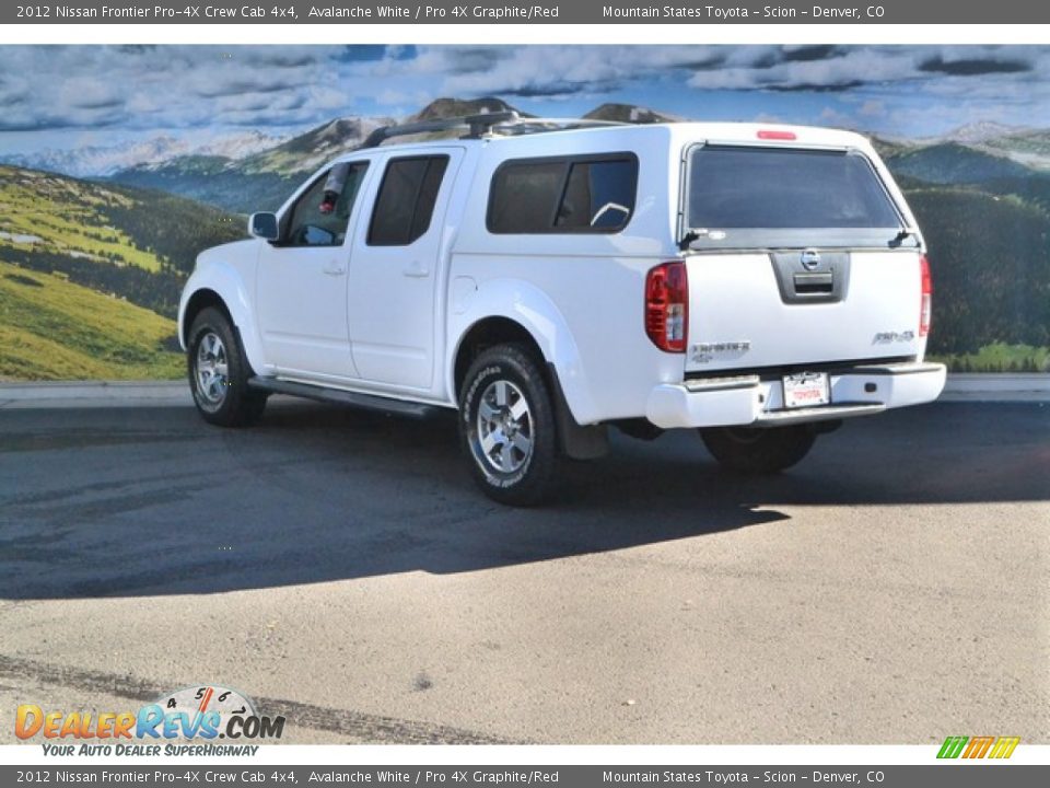 2012 Nissan Frontier Pro-4X Crew Cab 4x4 Avalanche White / Pro 4X Graphite/Red Photo #8