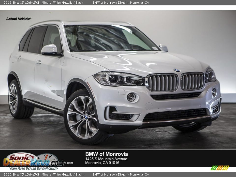 2016 BMW X5 xDrive50i Mineral White Metallic / Black Photo #1