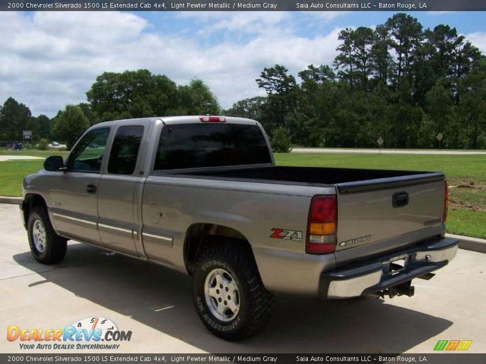 2000 Chevrolet Silverado 1500 LS Extended Cab 4x4 Light Pewter Metallic / Medium Gray Photo #5