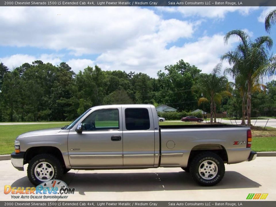 2000 Chevrolet Silverado 1500 LS Extended Cab 4x4 Light Pewter Metallic / Medium Gray Photo #6